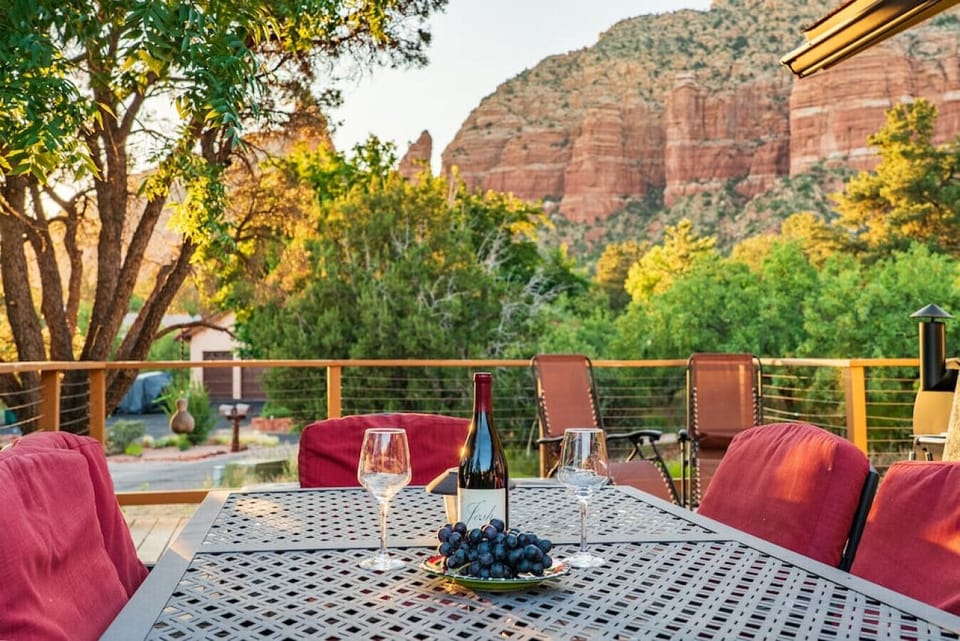 Enjoy a glass of wine on the large patio!
