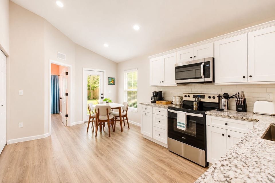 Both homes come with fully equipped kitchens