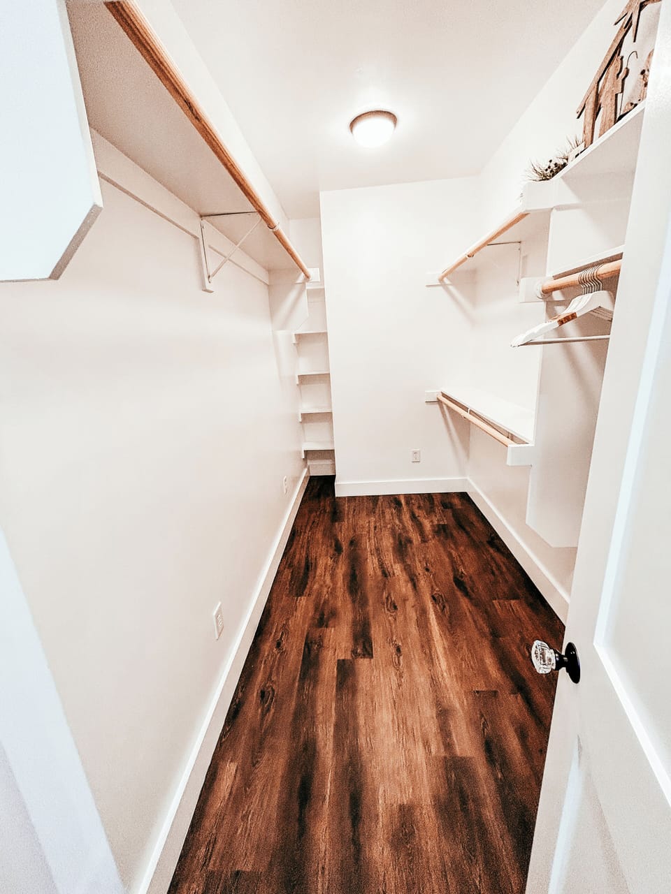 Huge walk-in closet off the primary bathroom.