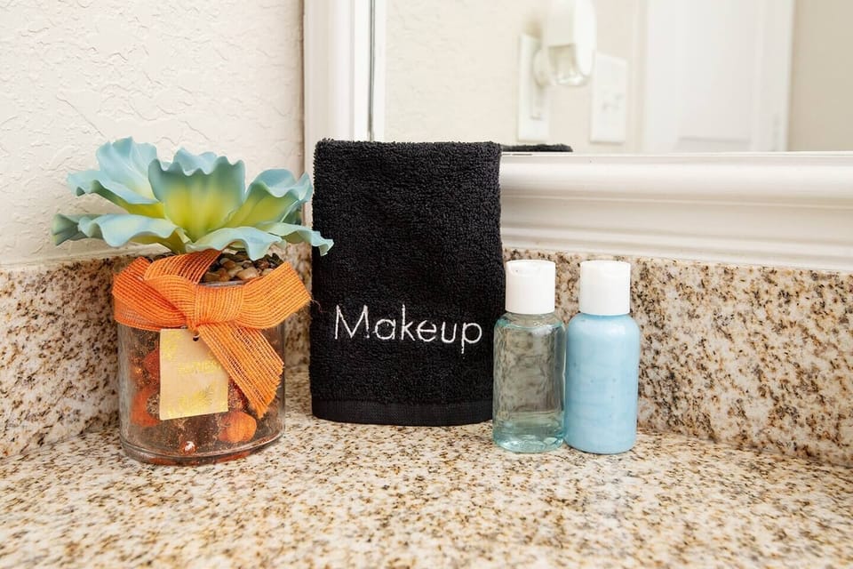 Essential toiletries and makeup removal towels for your convenience.