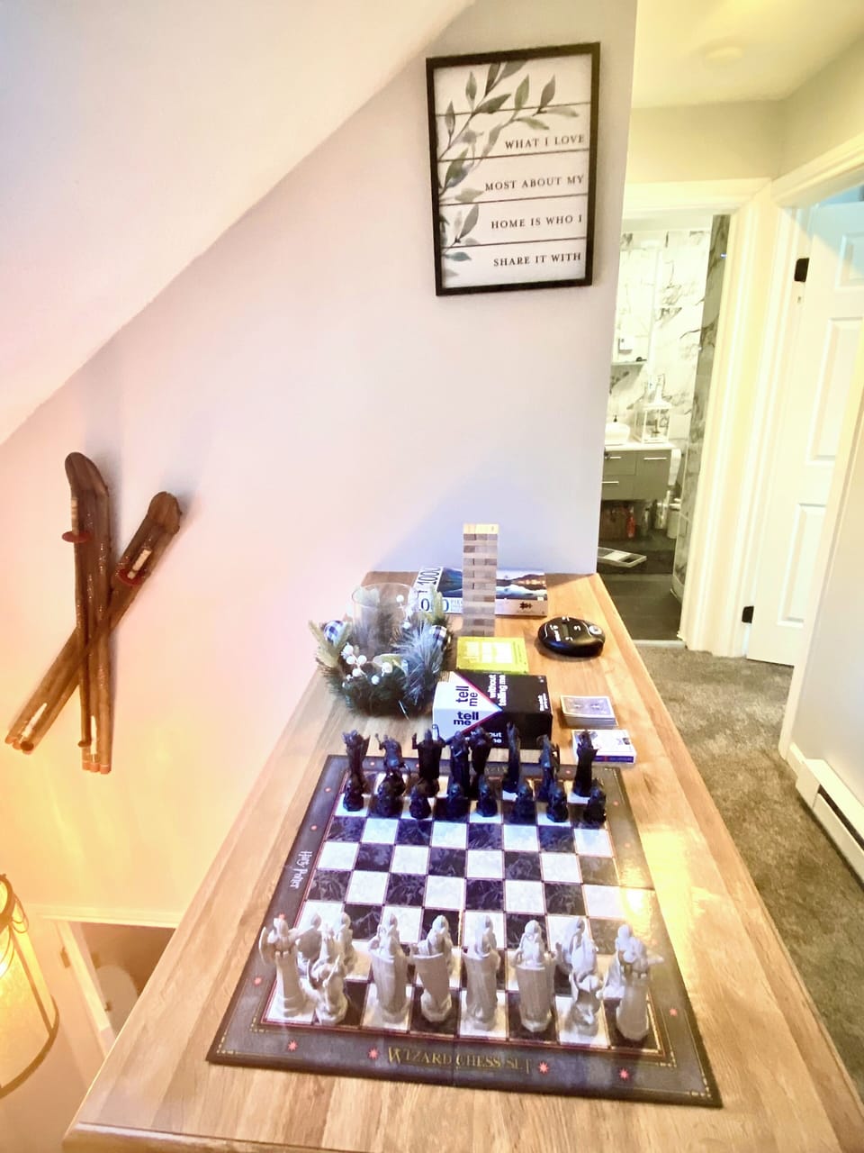 Games for adults on the second floor hallway 
