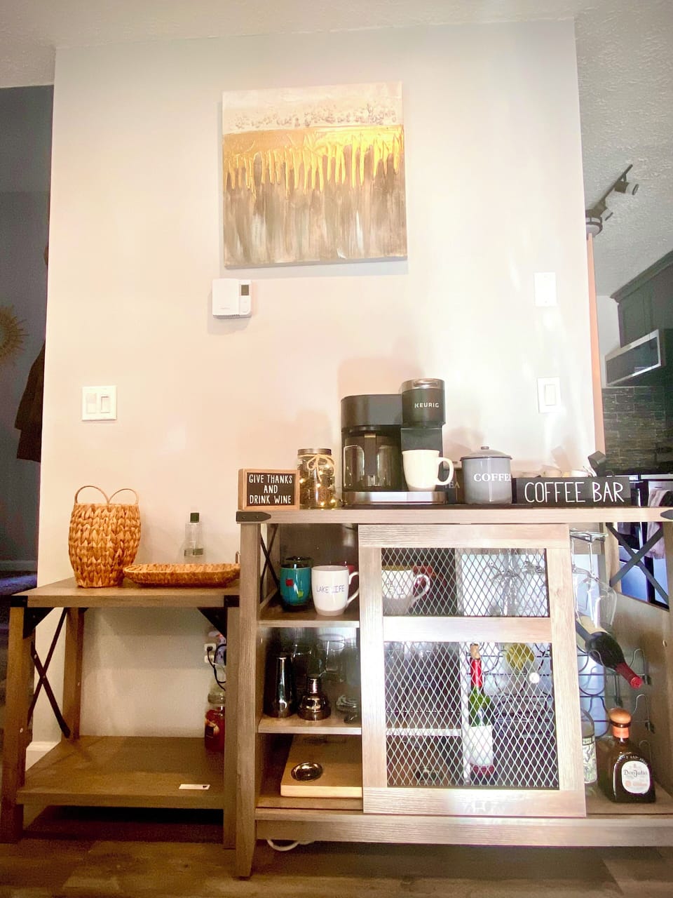 Coffee bar in the living room 