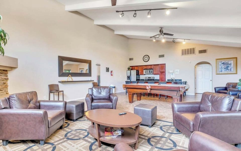 Rec room with kitchen