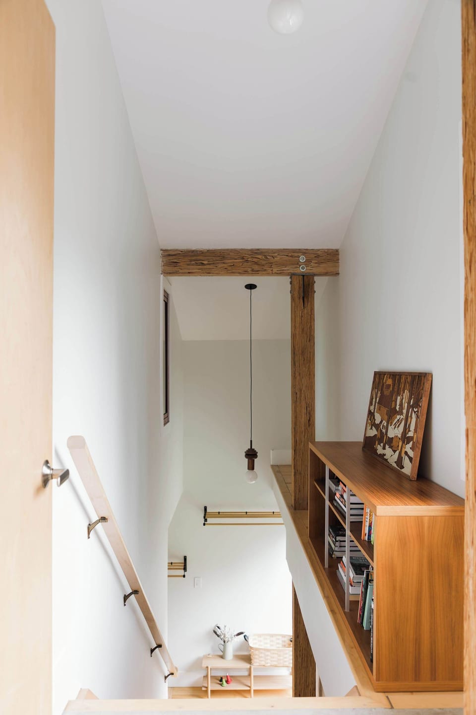 Stairwell to the upstairs sleeping quarters.