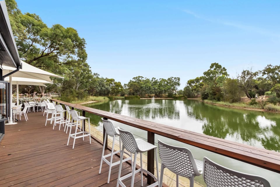 Perfect place to sit and have lunch overlooking the lake at Maggie Beer’s  pheasant farm