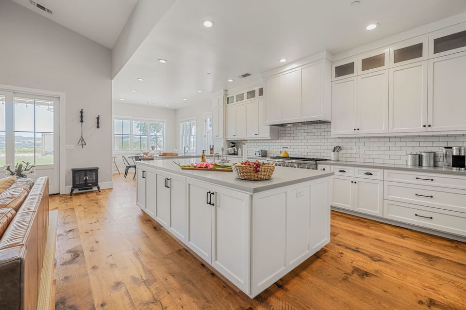 Fully-equipped chef's kitchen.