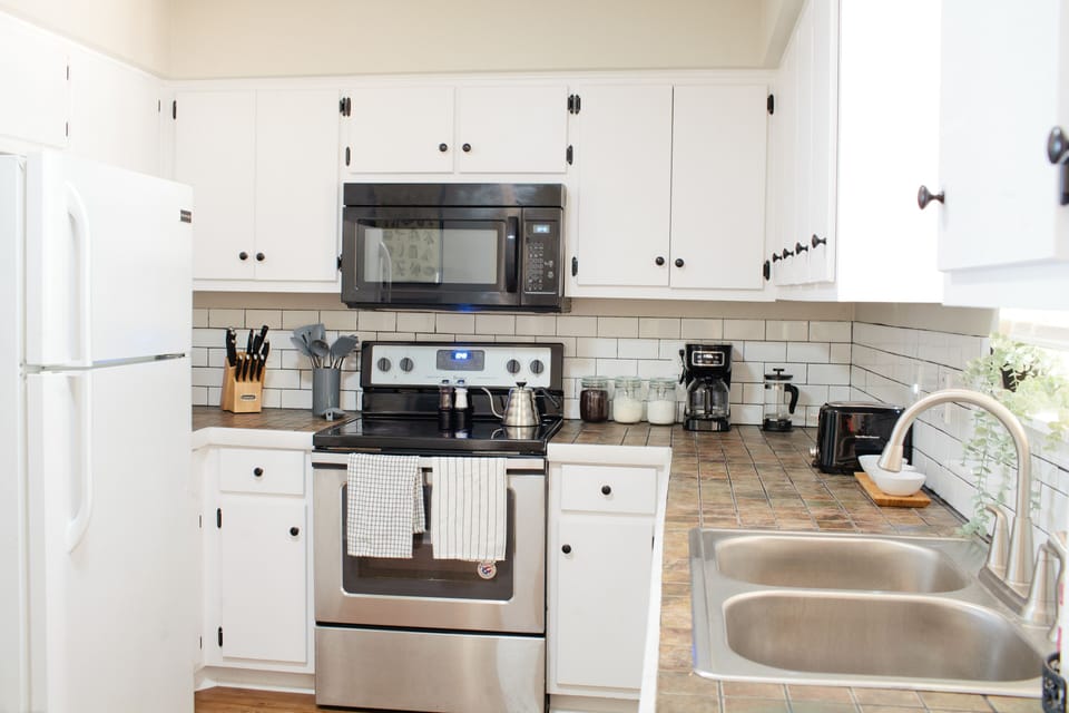 Enjoy cooking in our fully stocked kitchen