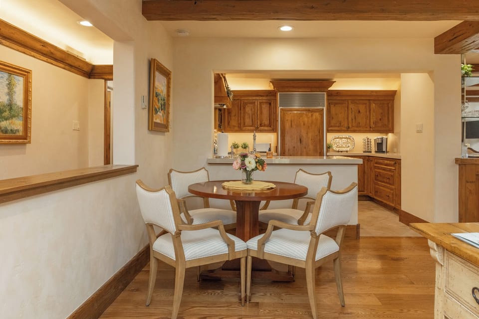 Casual dining area open to kitchen
