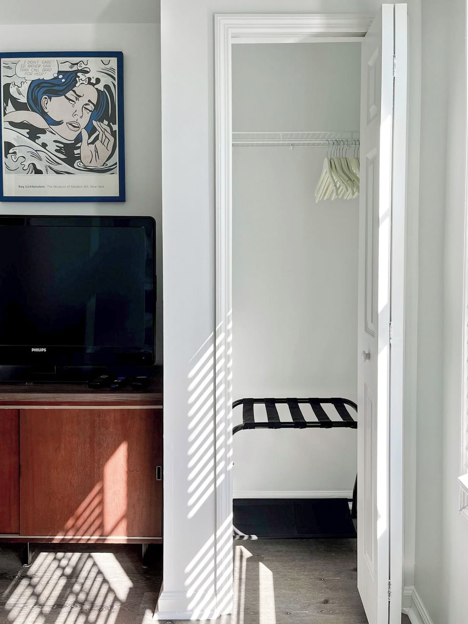 Empty closets in both bedrooms ensure you can keep suitcases out of the way.
