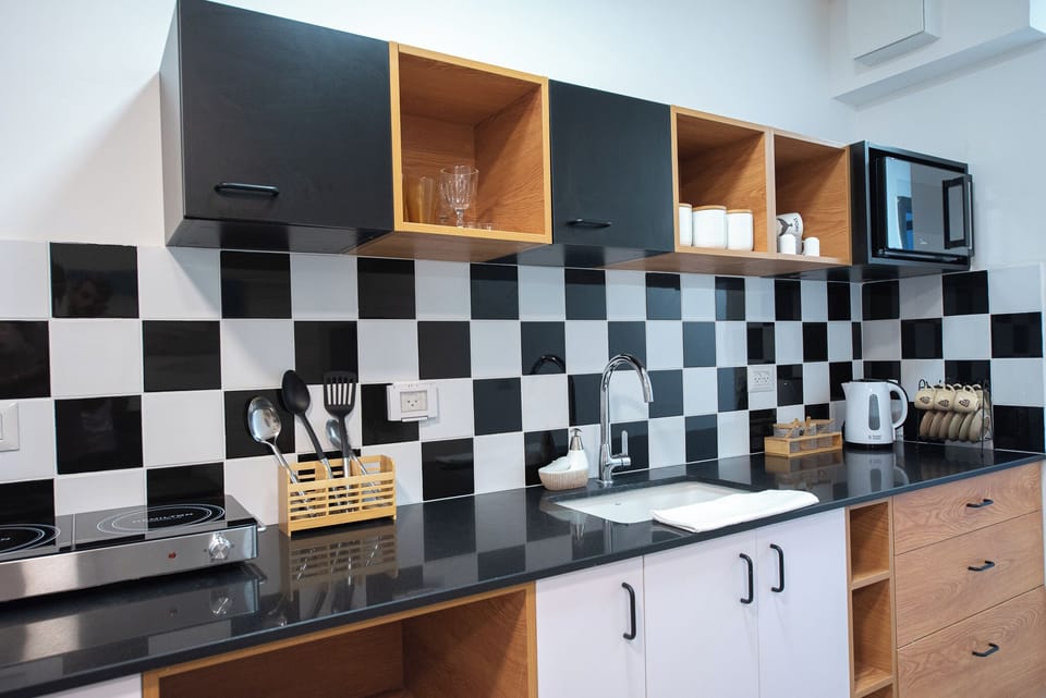 Apartment, 2 Bedrooms, Balcony | Private kitchen | Espresso maker, coffee/tea maker, fridge, microwave
