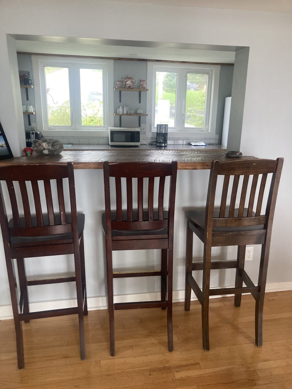 Breakfast nook looking into kitchen, and from the kitchen, incredible bay views!