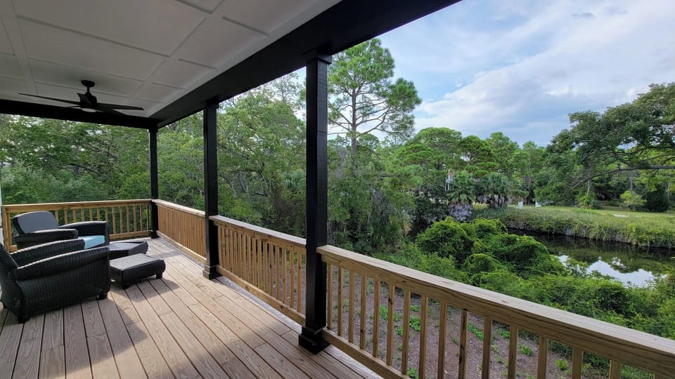 Back porch overlooking freshwater canal