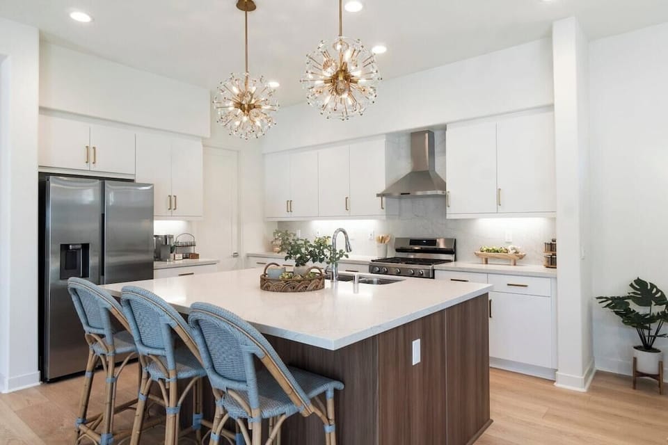 This fully equipped kitchen features everything you need. .