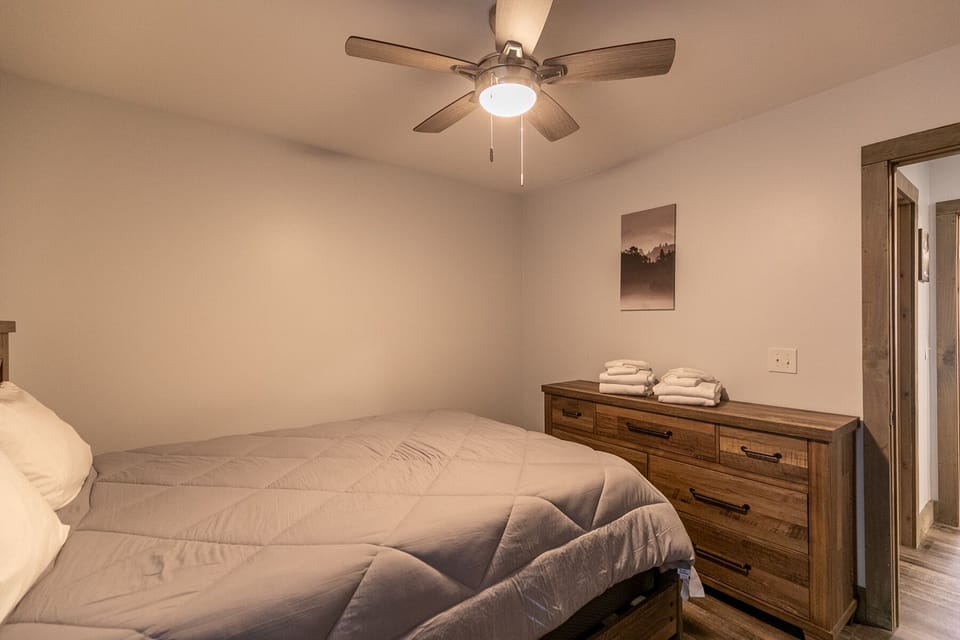 Fresh linens ready and waiting at Whiskey Rock. A cozy retreat after a full day in the Blue Ridge.