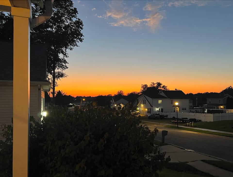 Sunset on the front porch