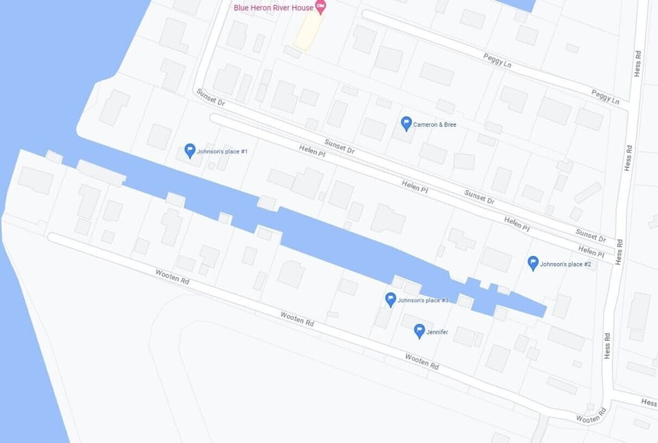We have three vacay homes on the same canal.. all waterfront- boat access.