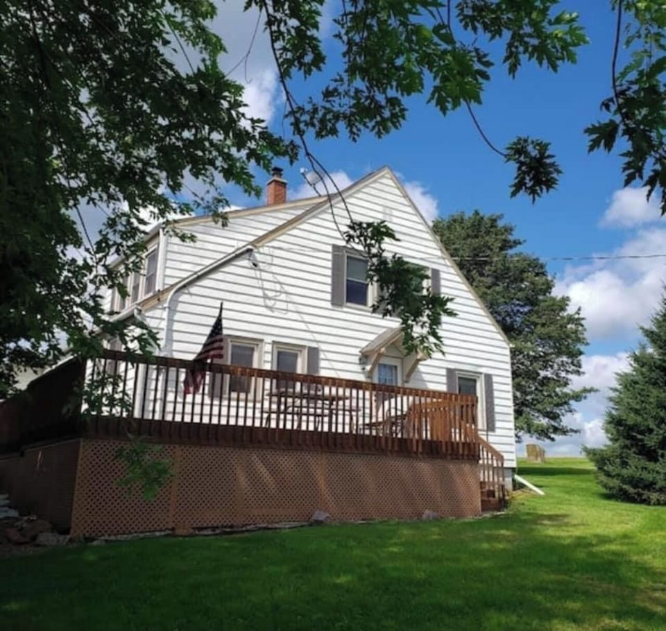 Back yard and deck