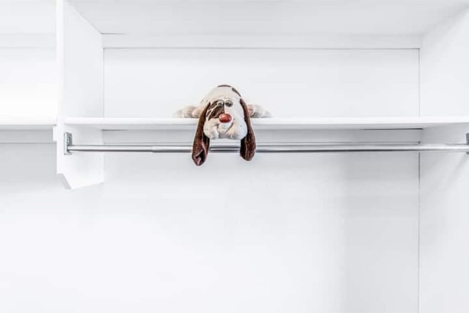 Stuffed toy dog named Arrow in children's room off Master Bedroom.