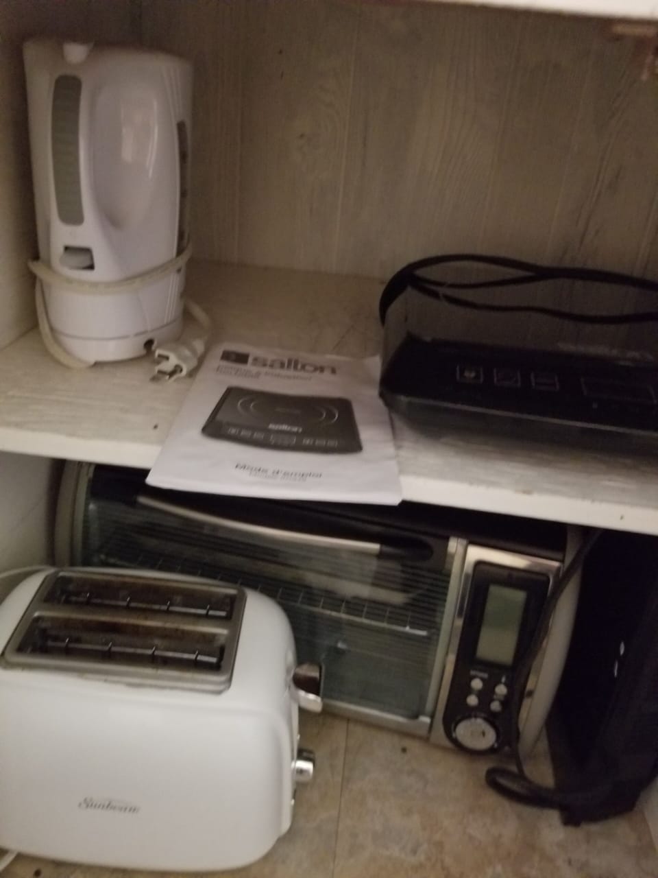 kettle, portable cooktop, toaster and toaster oven available 