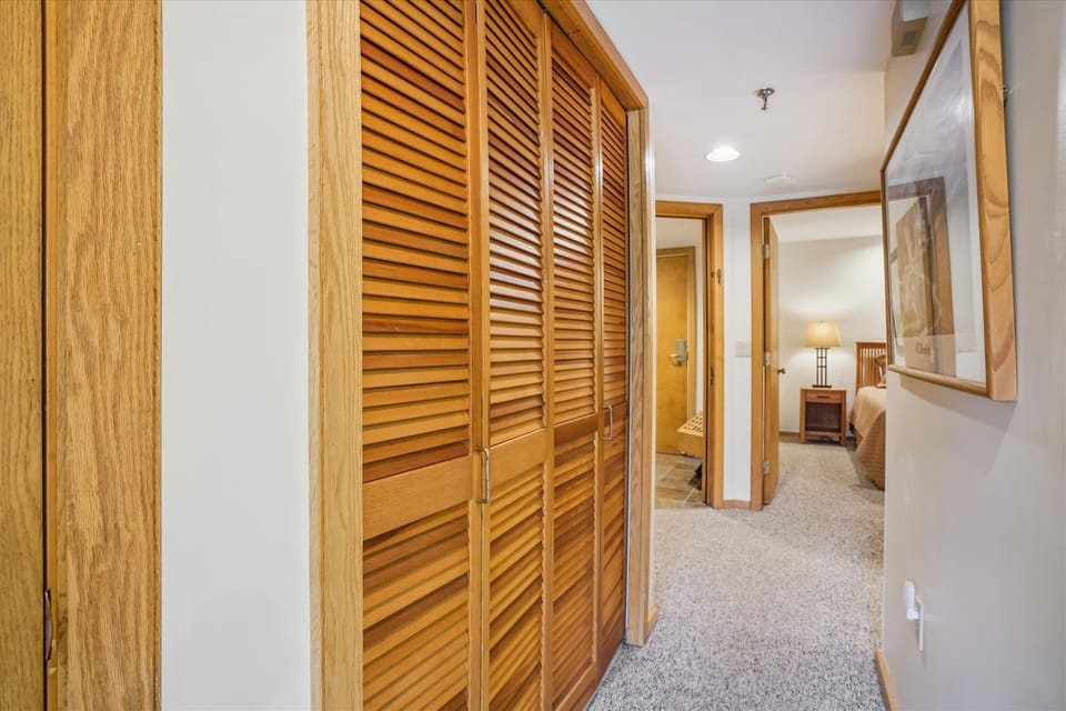 View from living area to entrance and bedrooms