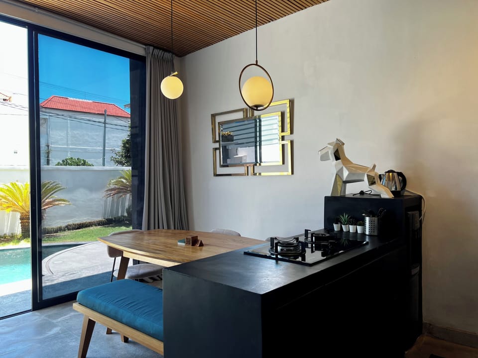 Deluxe Villa, 2 Bedrooms, Balcony, Pool View | Private kitchen | Fridge, microwave, stovetop, cookware/dishes/utensils