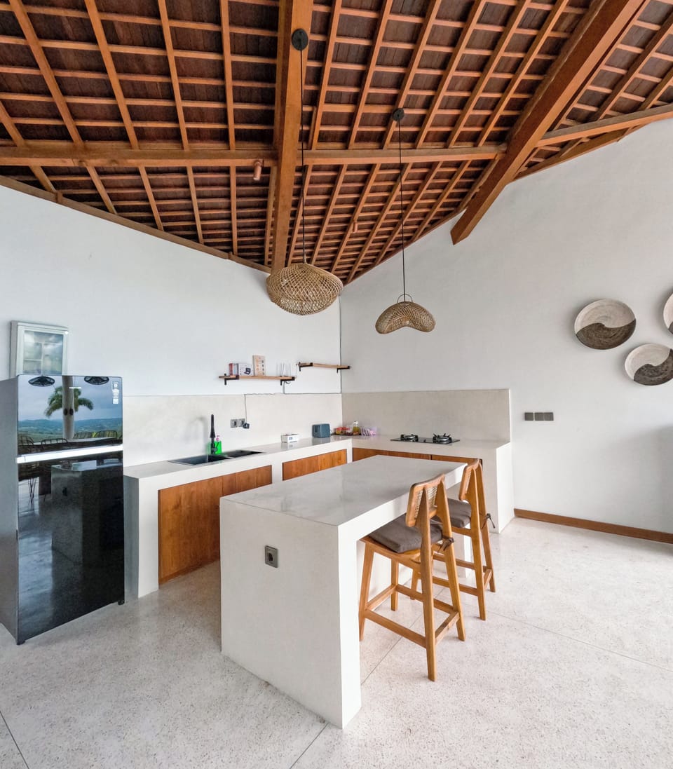 Luxury Villa, 2 Bedrooms, Partial Sea View | Private kitchen | Full-size fridge, microwave, stovetop, toaster