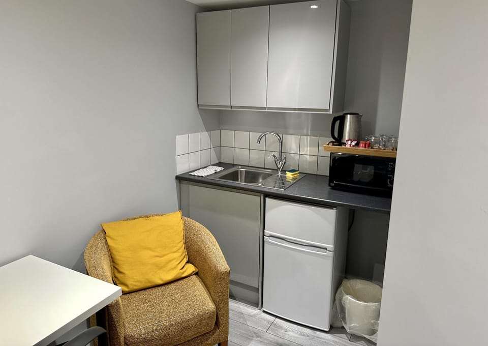 Apartment | Private kitchen | Fridge, microwave, oven, electric kettle