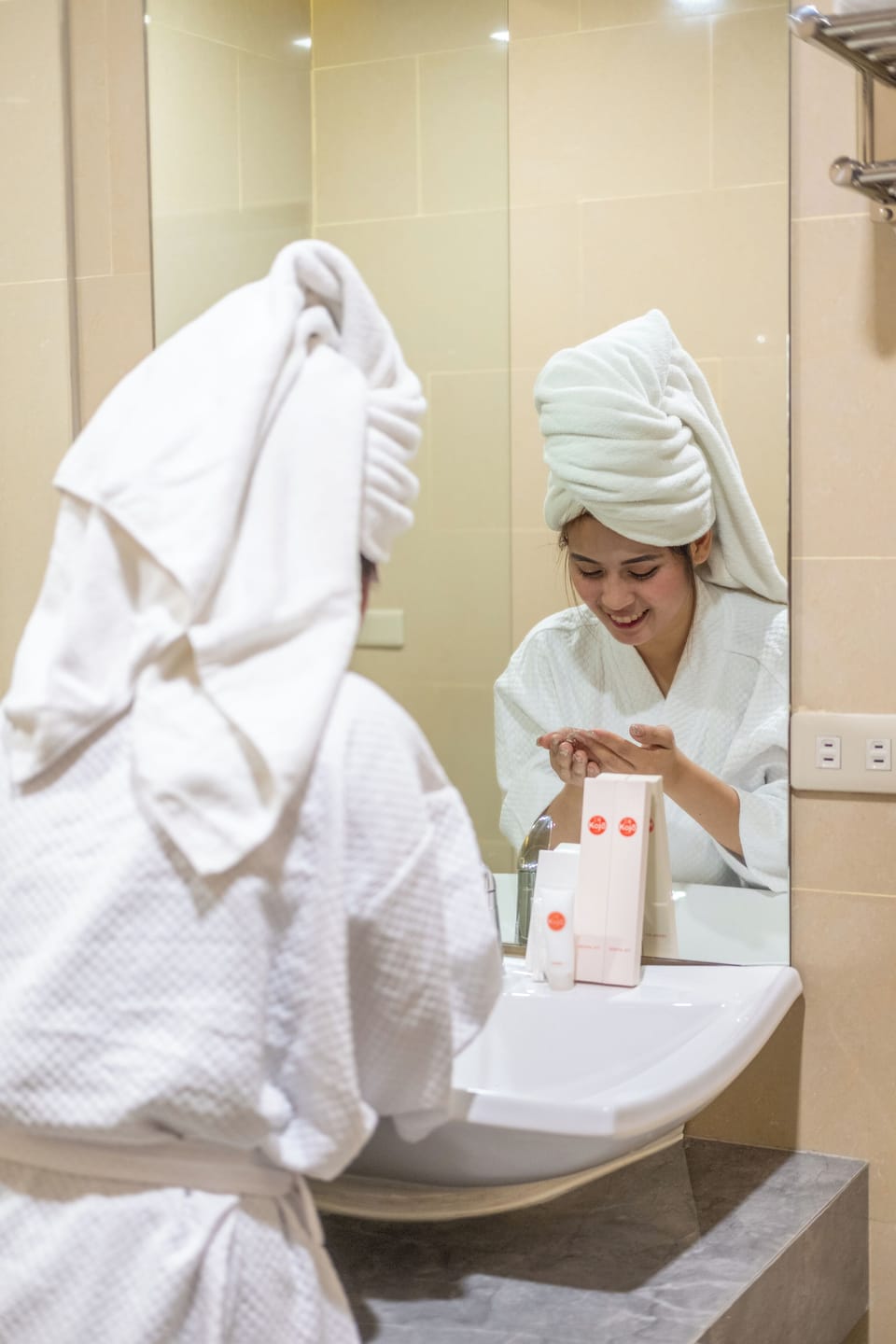 Shower, free toiletries, hair dryer (on request), slippers