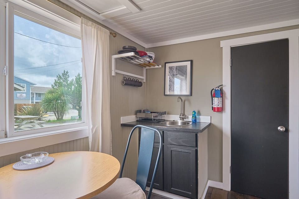 Small dining room with kitchen sink
