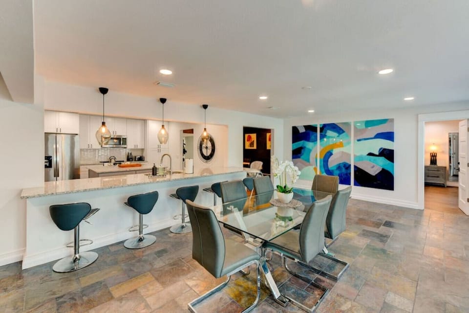 Fun Family times and conversations at kitchen bar