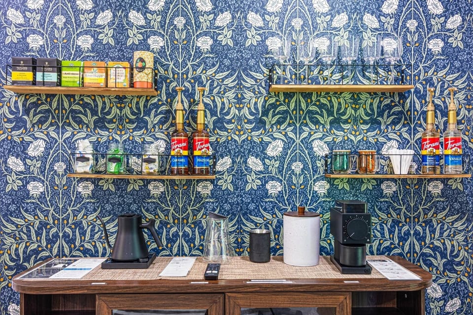 Fuel your mornings at our coffee haven ☕ - stocked with premium beans, a variety of teas, and top-notch equipment like Fellow grinder, kettle, and pour-over maker. Your perfect brew awaits! ☀️ #CoffeeLoversParadise #AirbnbPerks