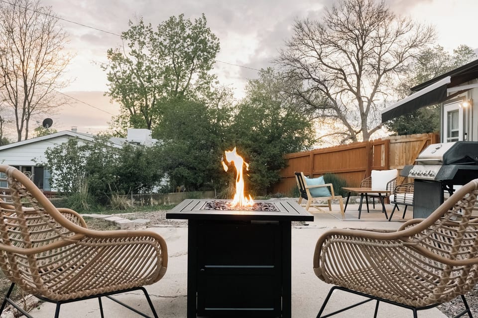 firepit in backyard