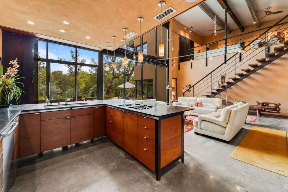 Kitchen and living area combined