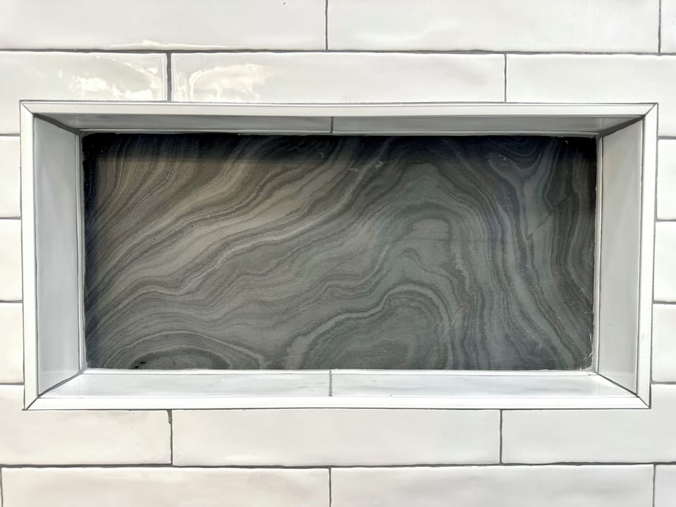 My Favorite Piece of Slate for the Shower Niche