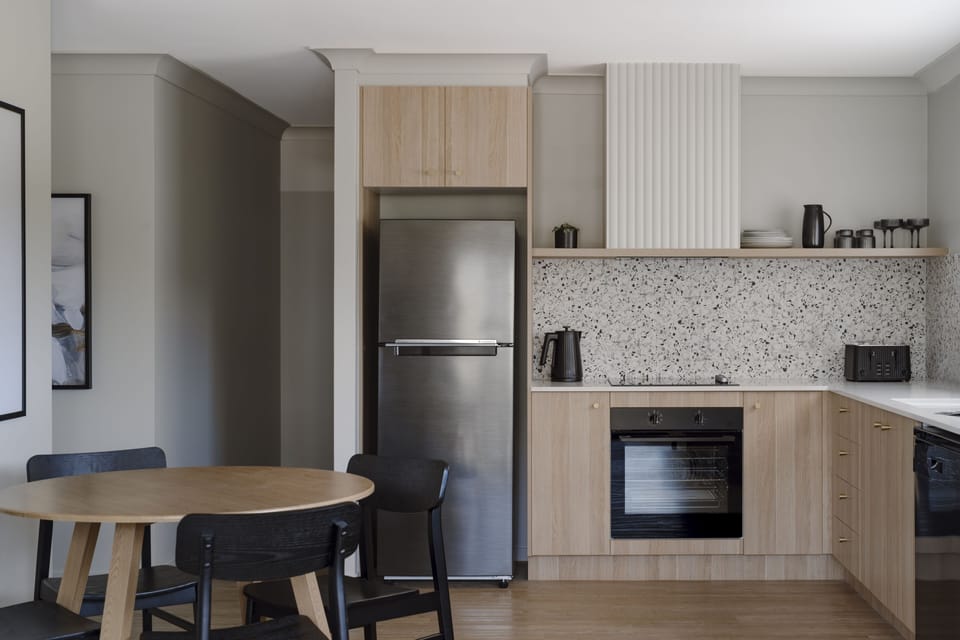 Two-Bedroom Apartment | Private kitchen | Espresso maker, electric kettle