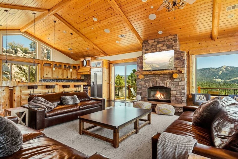 Amazing views can be found in the living room space.