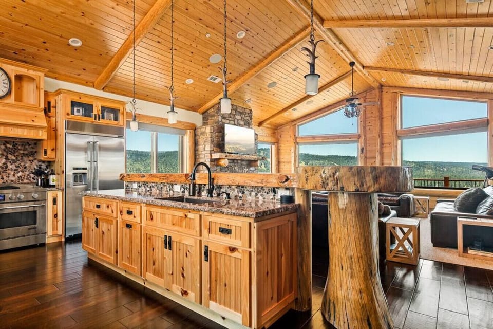 The kitchen is a chef`s dream with plenty of counter space and storage.