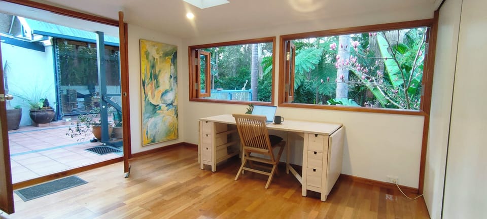 Multi-purpose Sunroom, wonderful work area.