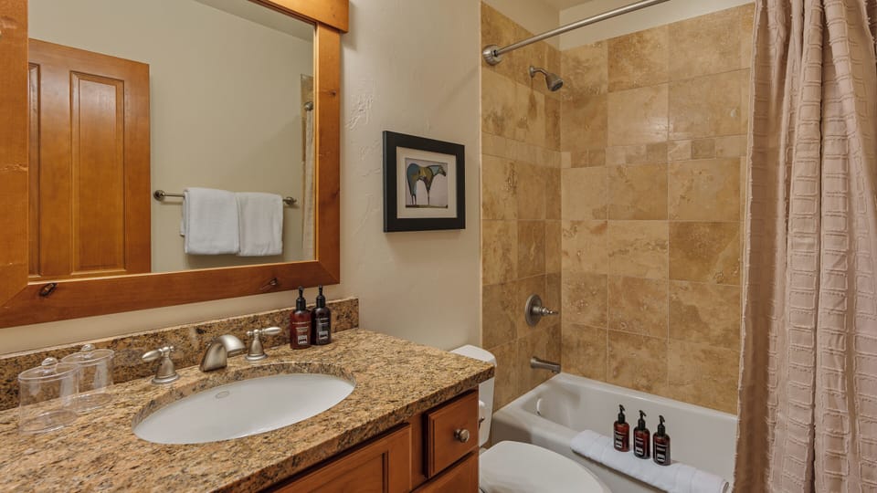 Hall Bathroom, Lower Level - Shared hallway bathroom adjacent to bedroom 2