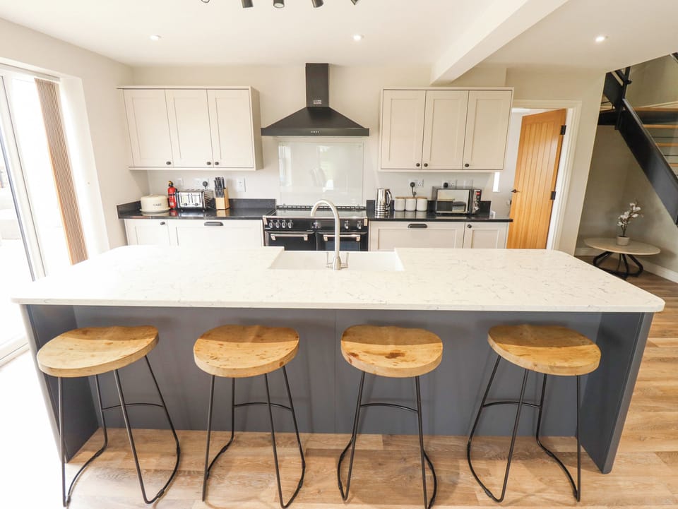 Fridge, dishwasher, electric kettle, toaster