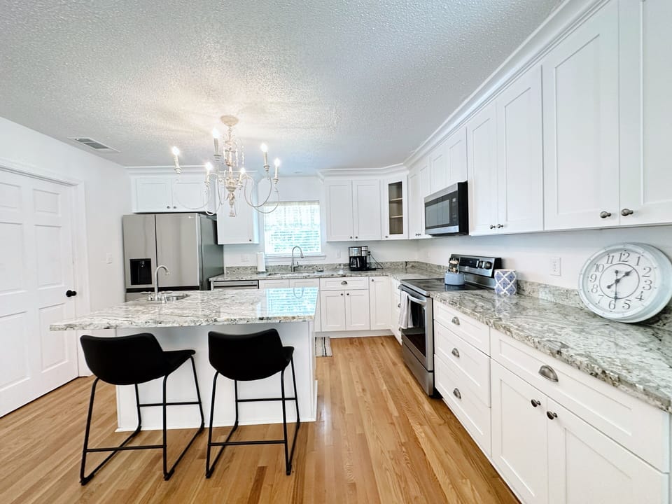 Modern, spacious kitchen with all the essentials you need to enjoy your stay!