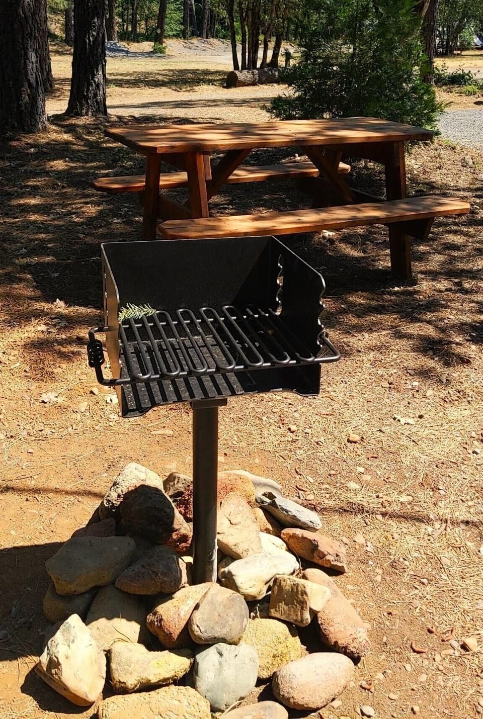 Private BBQ Grill and Picnic Table