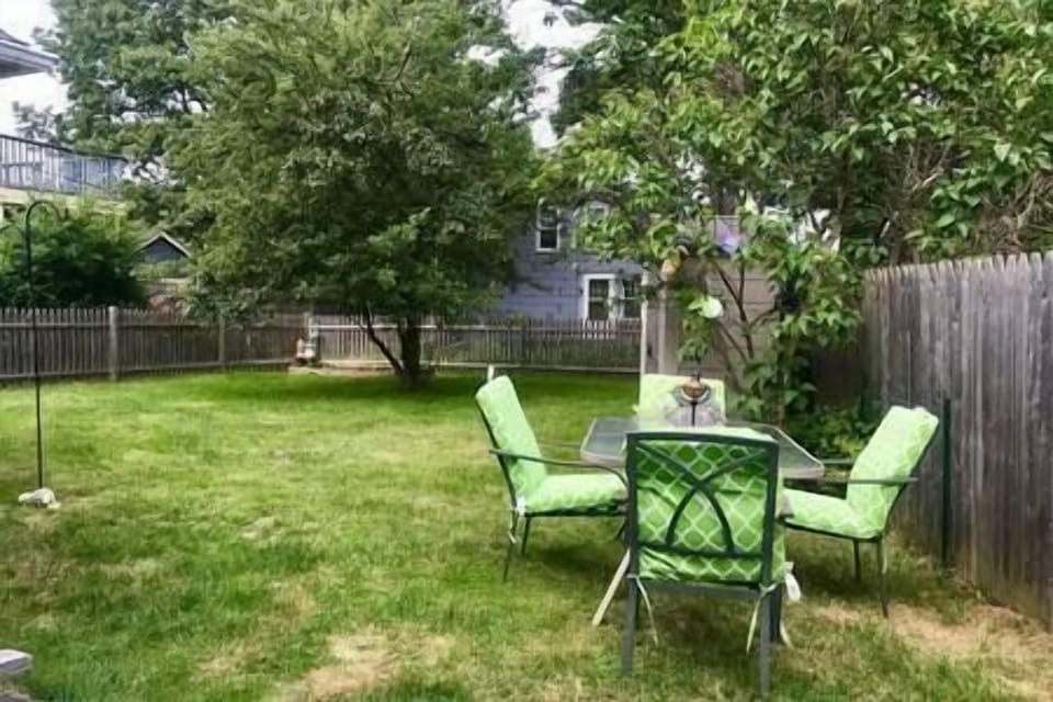Fenced in backyard