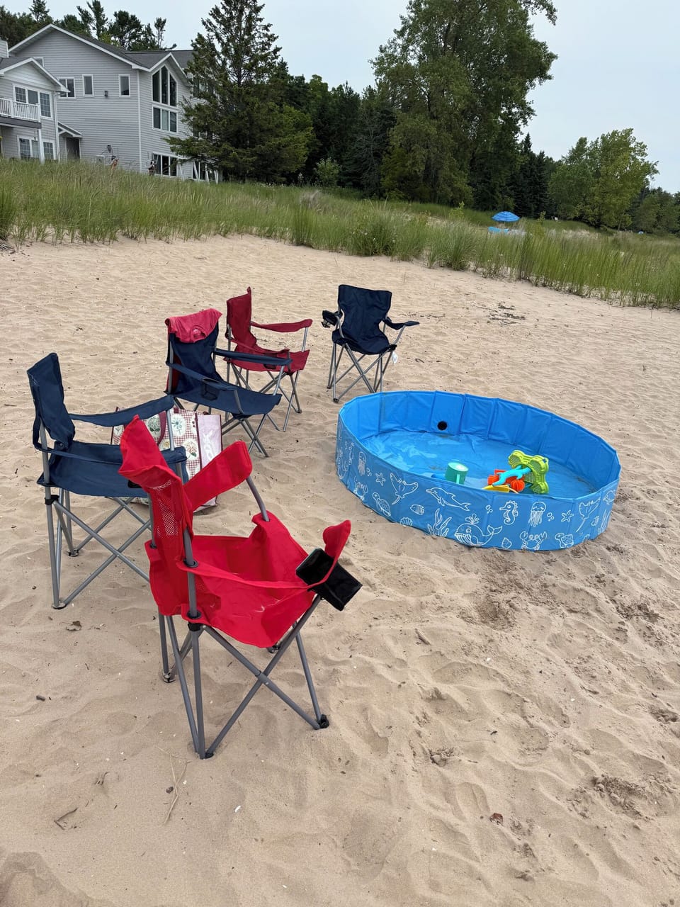 Beach Chair and Infant Pool so babies and parents can both enjoy the beach:  We provide 10 beach chairs