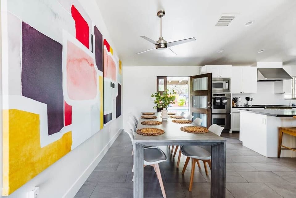 Check out the cool Accent Wall while you dine!