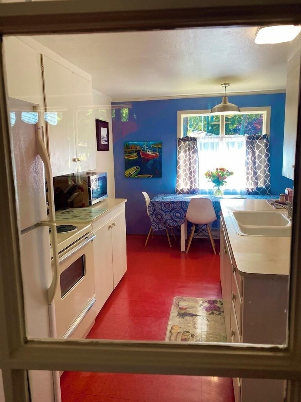Kitchen with microwave and coffeemaker