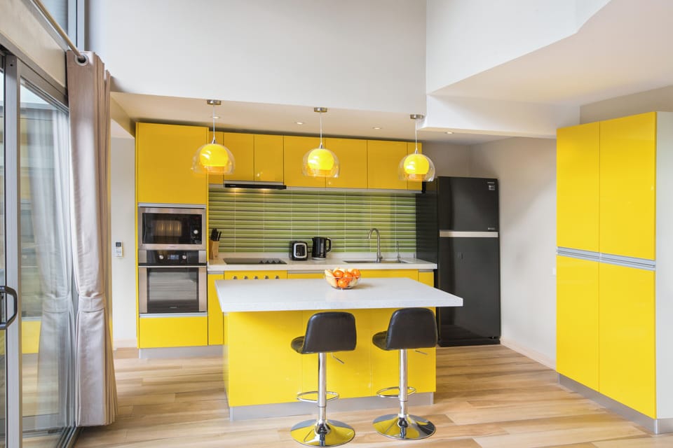 Premium Villa, 2 Bedrooms, Terrace, Poolside | Private kitchen | Coffee/tea maker, electric kettle, highchair