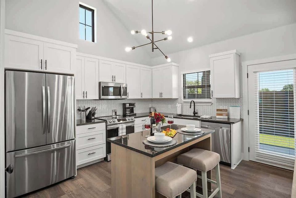 Bright and open kitchen make cooking a delight.