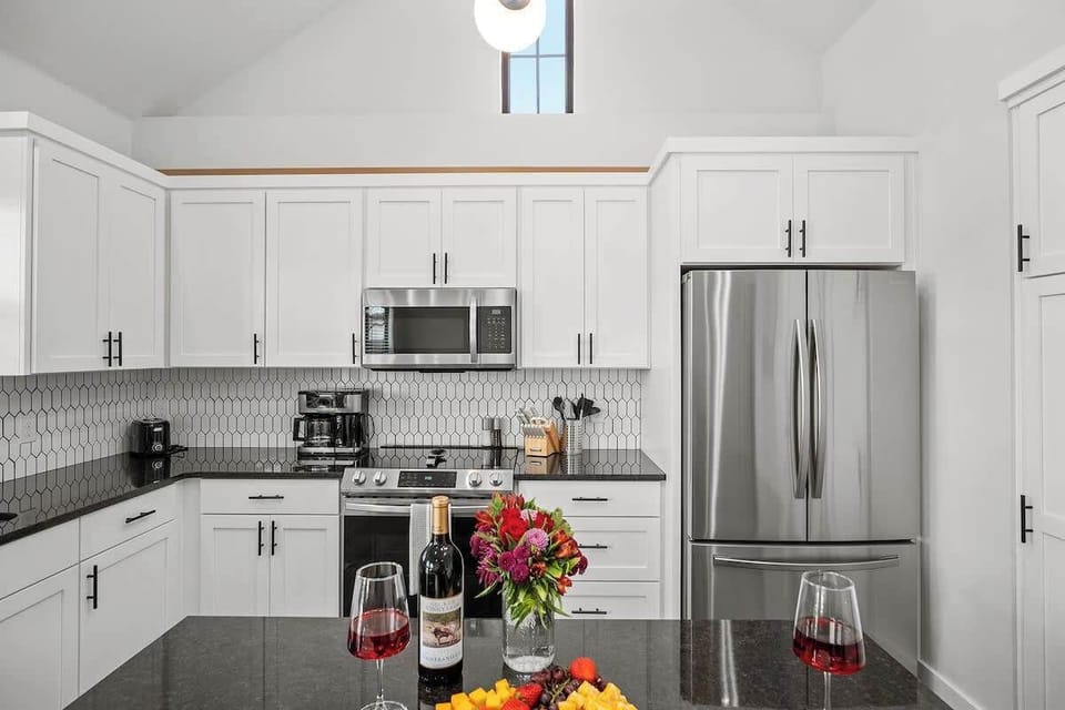 Stainless steel appliances.