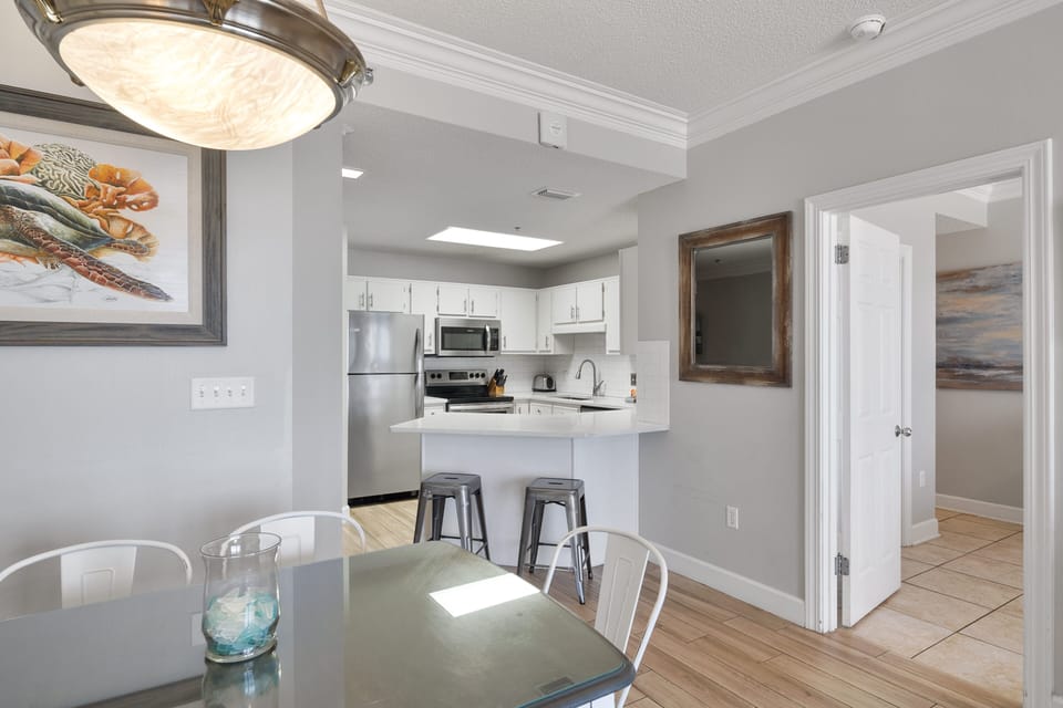 View into the kitchen (Bedroom 1 to the right)